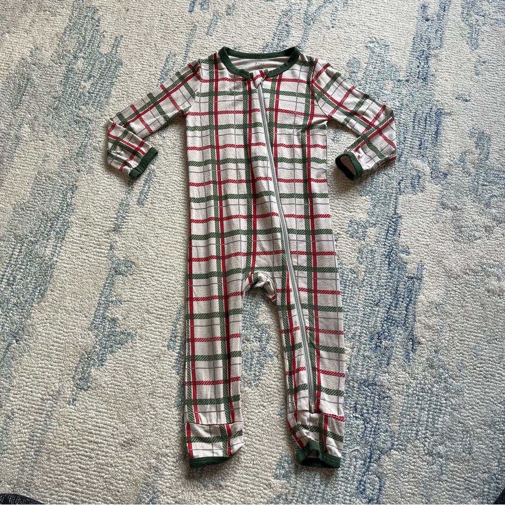 Kyte Baby Zippered Romper Hunter Plaid Holiday Edition 2022